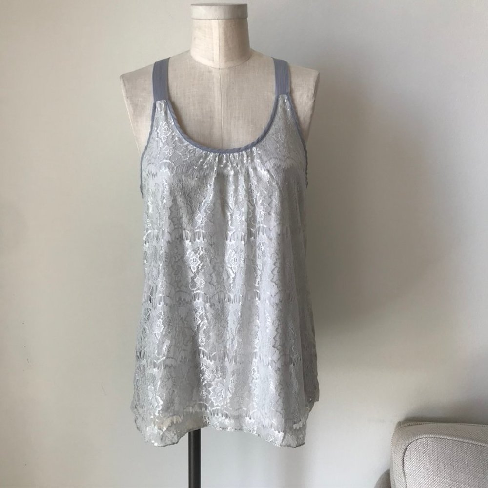 Pretty Good Silver Lace Top